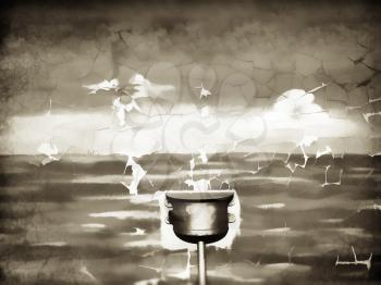 Vintage water tank illustration background hd