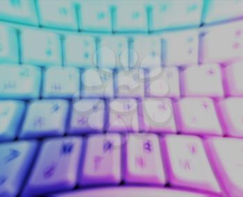 Horizontal  motion blur curved interlaced keyboard background

