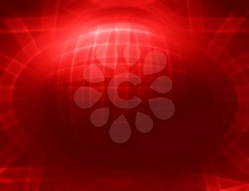 Horizontal red 3d sphere abstract illustration background
