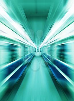 In metro вагон motion blur background
