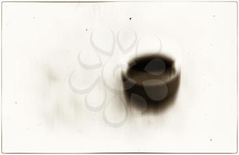 Horizontal vivid sepia coffee cup blur abstraction background
