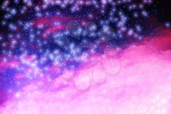 Pink and purple night stars illustration background hd