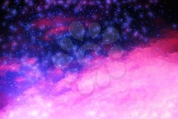 Pink and purple night stars illustration background hd