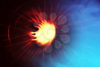 Colliding planets with gas atmosphere background hd