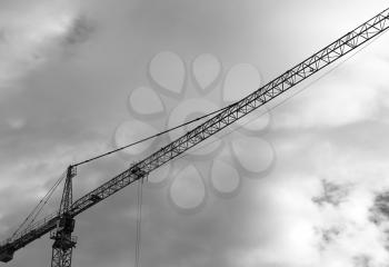 Industrial crane black and white background hd