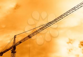 Industrial crane sunset background hd
