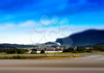 Tilted focus airfield landscape background hd