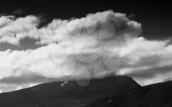 Black and white overcasted mountain landscape background hd
