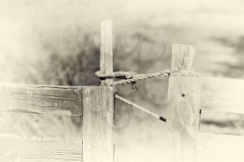 Closed Norway farm fence sepia background hd
