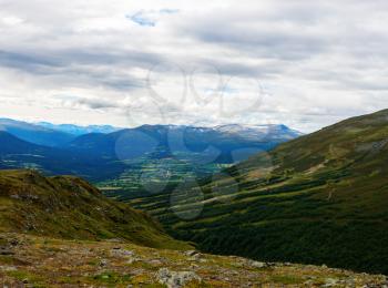 Norway mountain slope landscape background hd