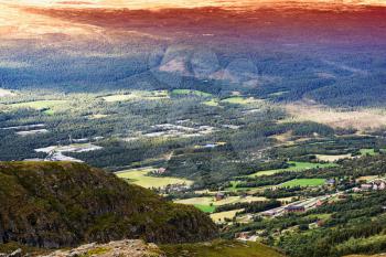 Oppdal mountain valley sunset background hd