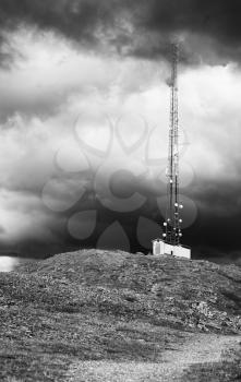 Vertical meteorological tower at Norway background hd
