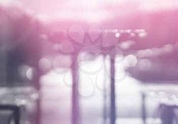 Horizontal pink dreamy cafe table with light leak bokeh background hd