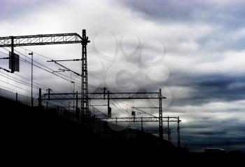 Oslo railroad communications silhouette background hd