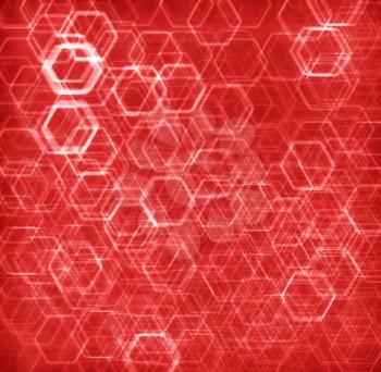 Red hexode cells abstract background