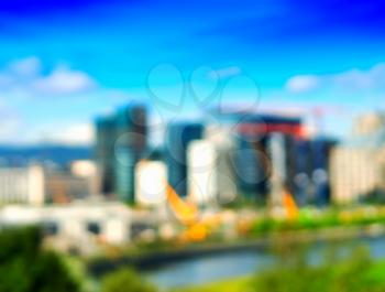 Oslo business downtown skyscrapers bokeh background hd