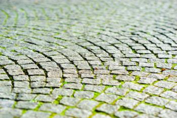 Diagonal medieval Norway pavement with summer grass background hd