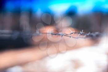 Horizontal prison jail barbed wire background hd
