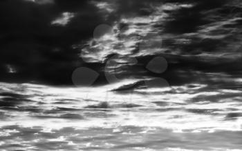 High altitude black and white cloudscape backdrop hd