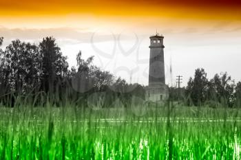 Horizontal landscape with lighthouse background hd
