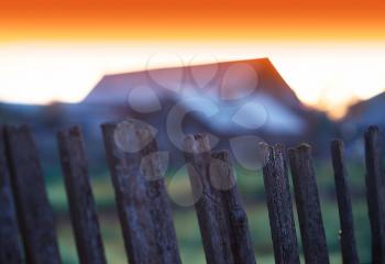 Sunset fence bokeh background hd