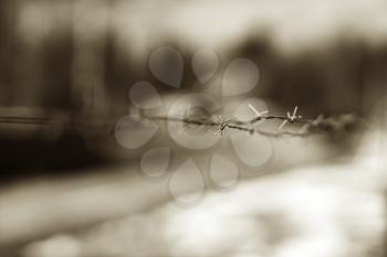 Horizontal prison jail barbed wire background hd