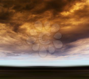 Square orange vivid radiation cloudscape storm motion abstraction