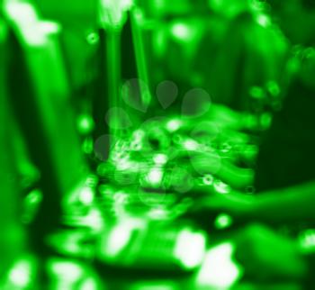 Green abstract computer gamer bokeh backdrop