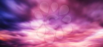 Horizontal vivid vibrant smooth pink clouds cloudscape background backdrop