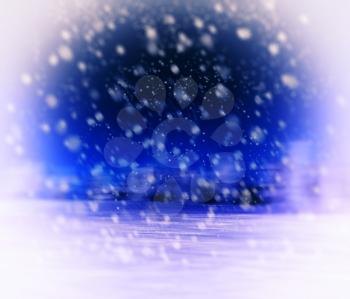 Horizontal vivid vibrant white blue purple winter snowfall postcard background backdrop
