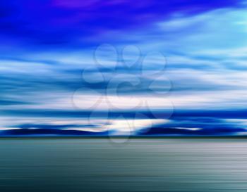 Horizontal vivid vibrant aqua blue Norway landscape cloudscape abstraction backdrop background