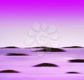 Square vivid pink purple ocean landscape islands abstraction background backdrop