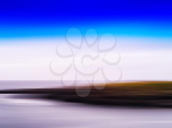 Horizontal vivid motion blur nordic fjord island landscape abstraction background backdrop