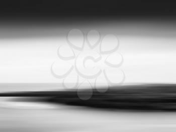 Horizontal black and white blur nordic fjord island landscape abstraction background backdrop
