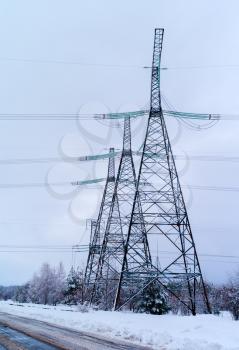 Vertical varitone industrial power lines background backdrop