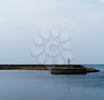 Horizontal simple Danish quay pier lighthouse background backdrop