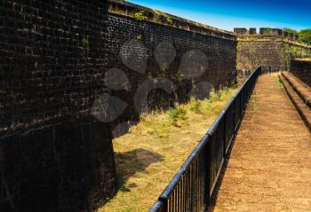 Diagonal old indian castle wall background
