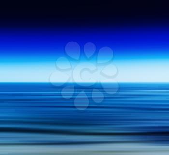 Horizontal vivid vibrant fresh blue ocean landscape motion blur abstraction background backdrop