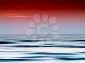 Horizontal burning ocean sunset blank abstraction background