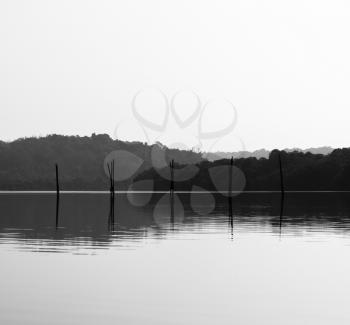 Horizontal black and white fishing nets reflections background backdrop