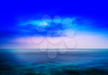 Horizontal aqua blue fresh seascape cloudscape abstraction background backdrop