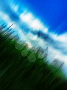 Vertical idyllic green field meadow abstraction