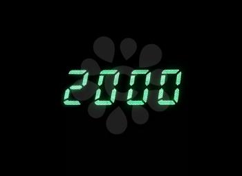 Horizontal green digital 2000 millenium display clock memories background backdrop