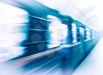 Vignette metro train in motion abstraction background