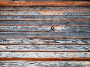 Horizontal wooden bench with twig texture background