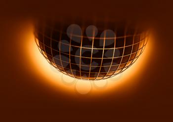 Sun globe with grid background