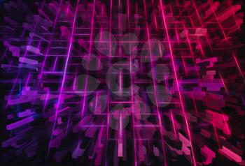 3d pink and purple cubes illustration background hd