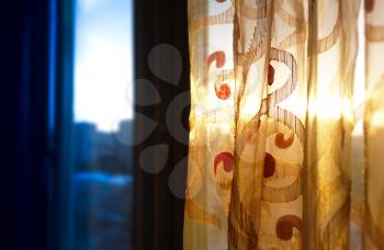 Right aligned window curtain object background hd