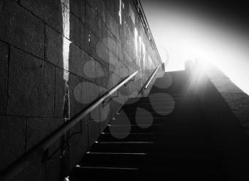 Diagonal black and white light leak on upstairs city background hd