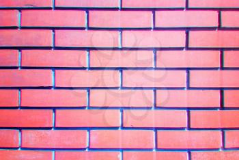 Red brick wall with chromatic retro aberrations background